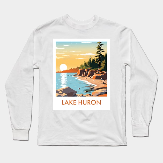 LAKE HURON Long Sleeve T-Shirt by MarkedArtPrints